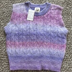 NWT Purple and Pink Knit Sweater Vest